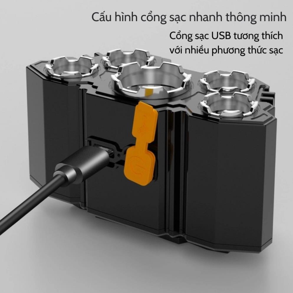 [ TONG5KGMH] Đèn Đội ĐẦU 5 Bóng 3 Chế Độ -Siêu SÁNG-Dùng chiếu sáng ,cắm trại..