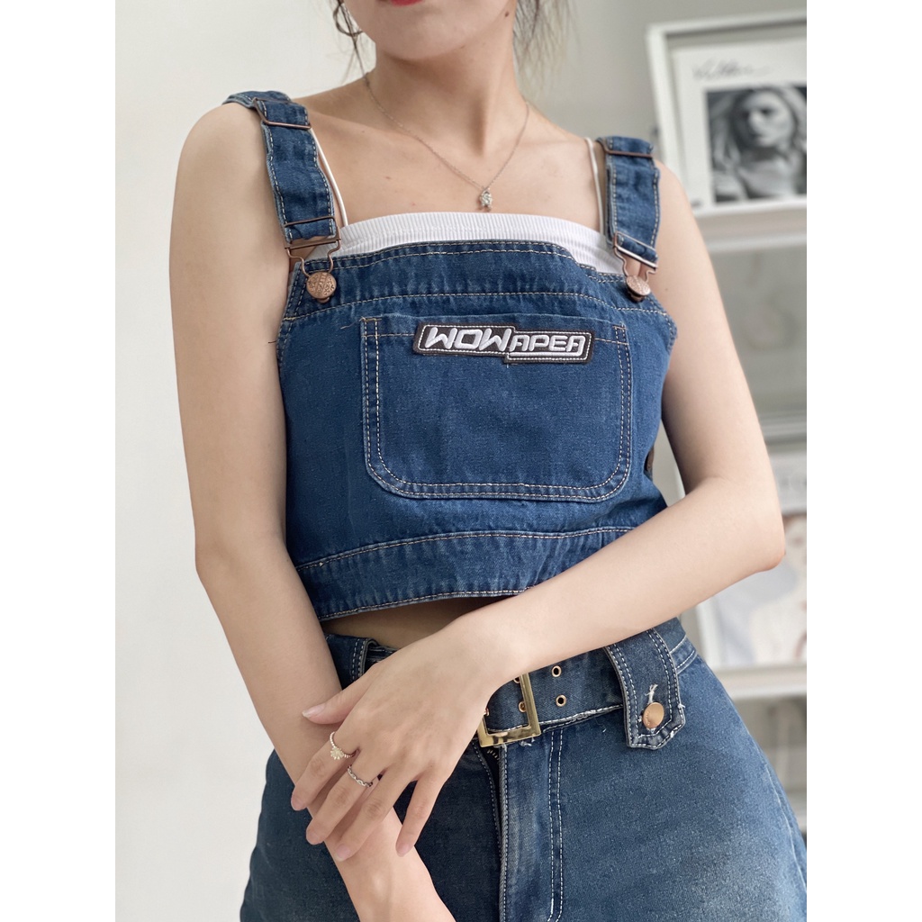 Áo Yếm Jean croptop Ulzzang (Ảnh thật/Có sẵn)