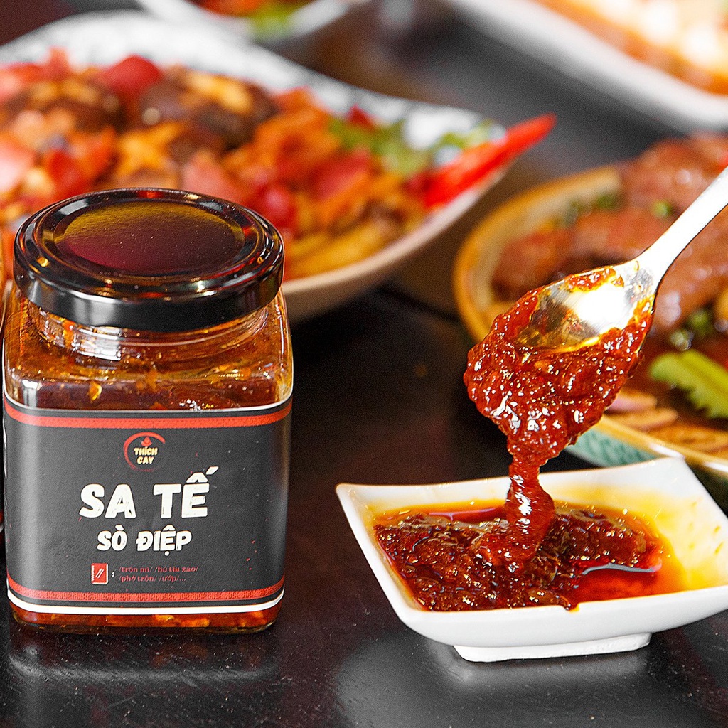 Sa tế sò điệp Thích Cay,trộn mì, hủ tiếu, phở, sốt cá viên chiên, dùng để ướp thịt tiện lợi lọ 250g