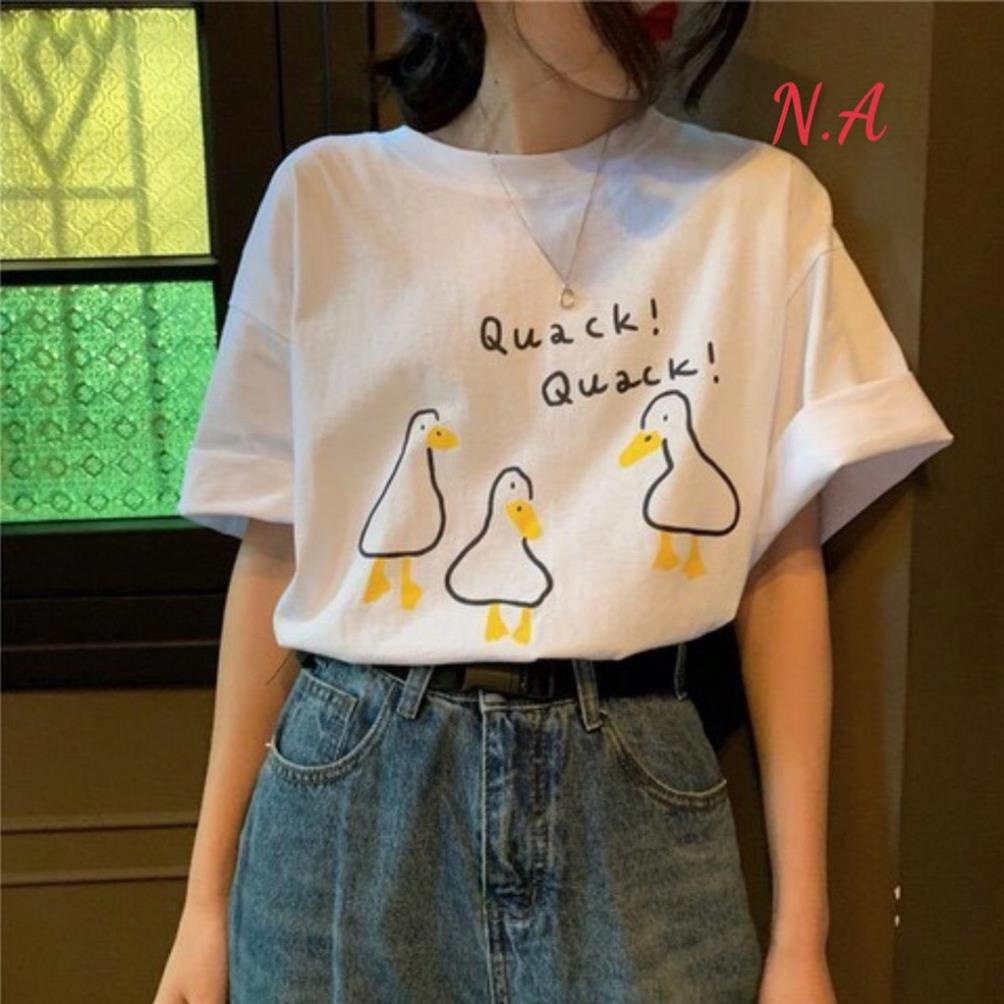 Áo phông hè OVERSIZE dáng rộng in hình Vịt Quack!Quack! cực dễ thương phù hợp cho cả nam và nữ