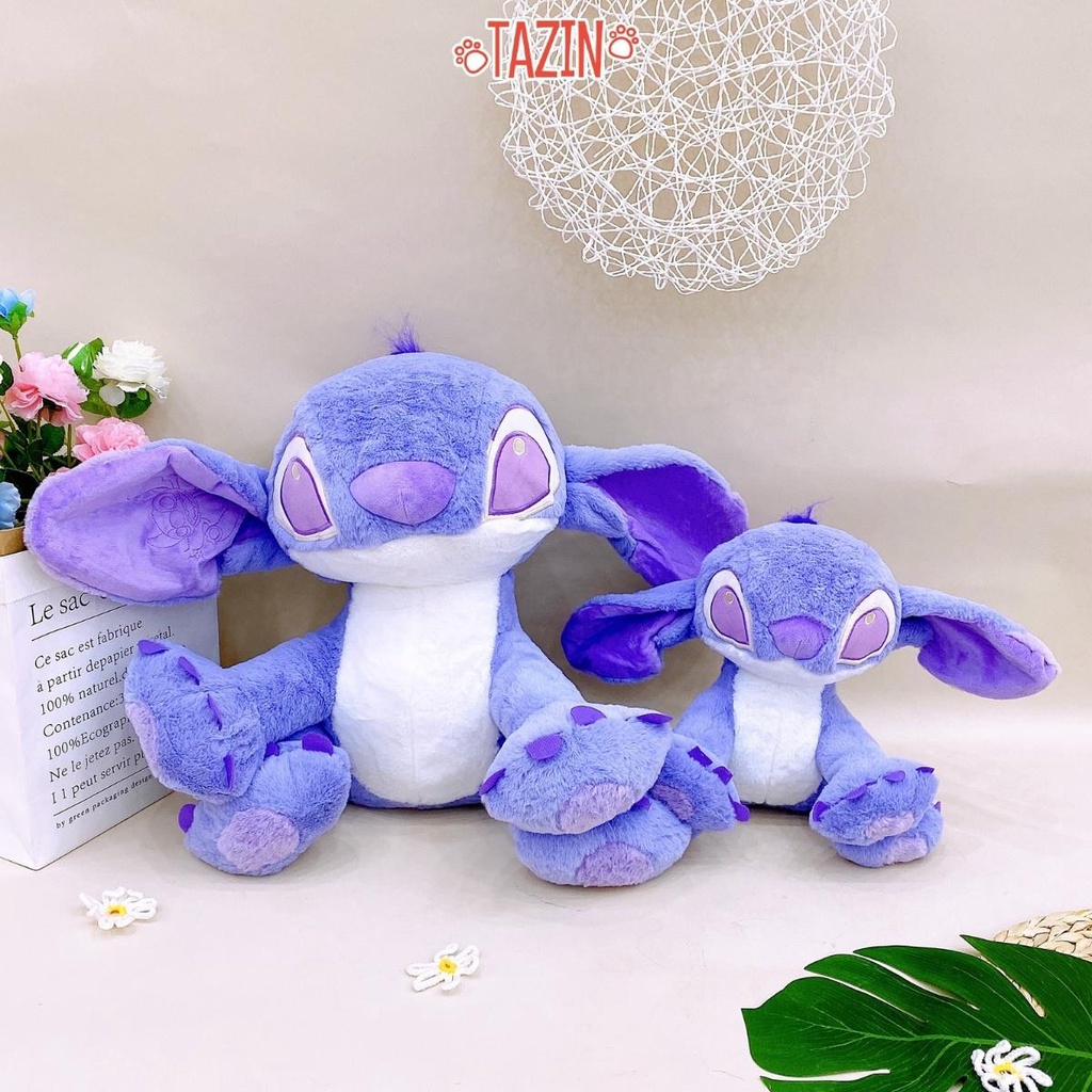 Gấu Bông Hoạt Hình Stitch Tím Lông Mềm Min Cao Cấp Tazin