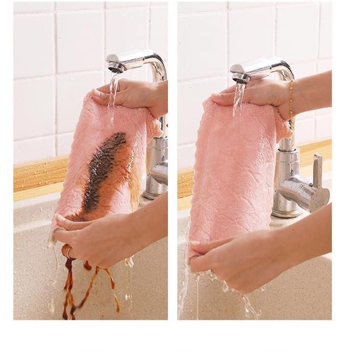 Khăn lau 12*20cm - 2 mặt siêu thấm - Khăn lau không phai màu nhanh khô- Khăn lau bếp, khăn lau kính, lau bát T2