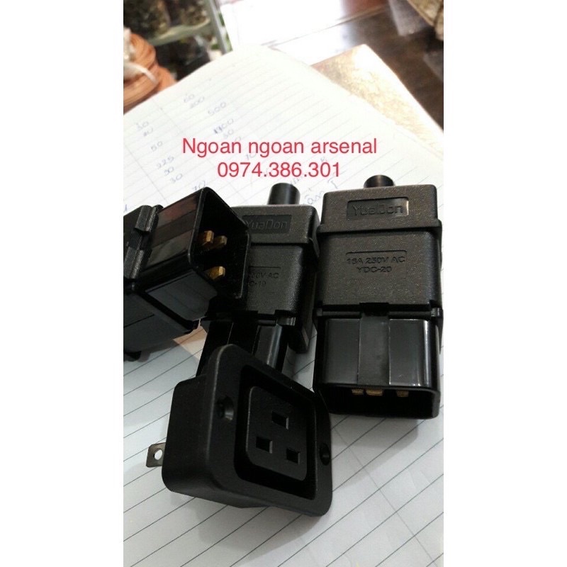 phích nguồn IEC320 C19 female đầu cái, C20 male đầu đực (làm dây và bắt vào máy)