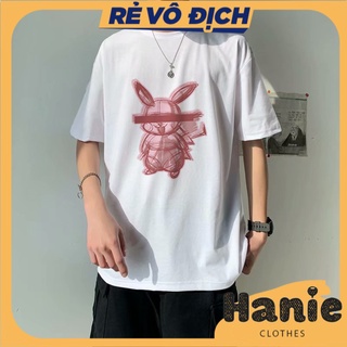 Áo thun tay lỡ in nhiệt picachu unisex freesize dưới 75kg - atin63
