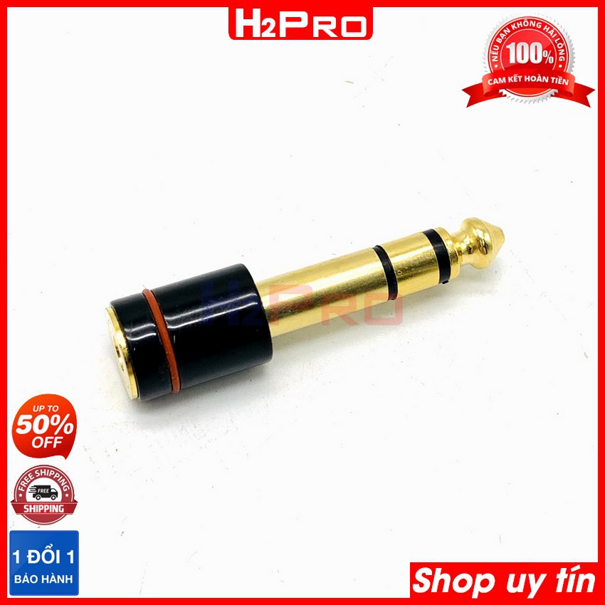 Jack 3.5 ra 6 ly H2Pro cao cấp chất liệu đồng, jack chuyển 3.5 cái ra 6 ly đực (1 chiếc)