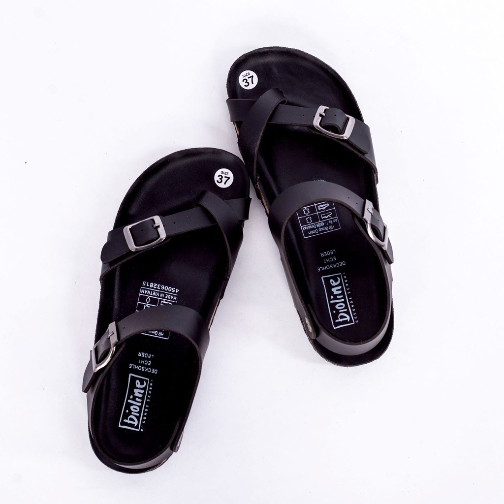 PU14 - Giày sandal quai hậu công sở xỏ ngón nam nữ văn phòng chất liệu Đế trấu Birken da PU cao cấp Bioline