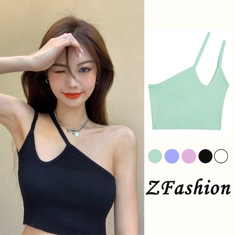 Áo Croptop Dệt Kim Hai Dây Dáng Ôm Thời Trang Mùa Hè Cho Nữ