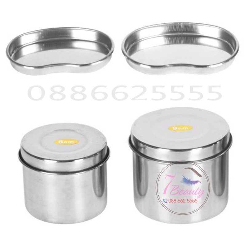 Bộ Khay Hũ Inox Chuyên Dùng Trong Phun Xăm,Spa