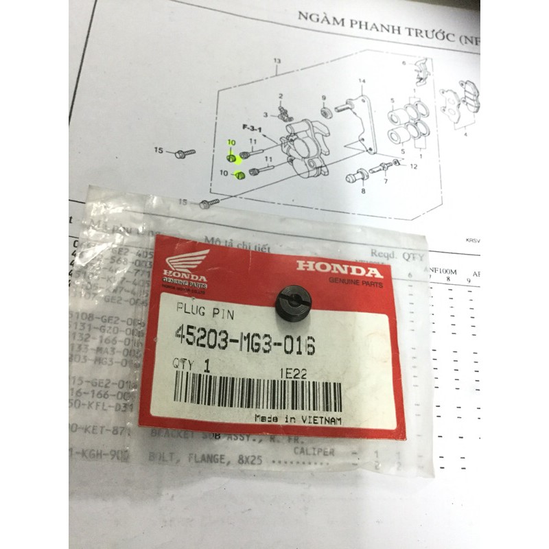 Ốc chụp chốt treo má phanh
