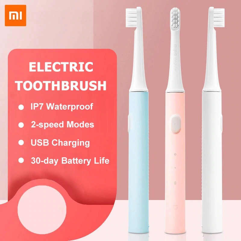 Bàn chải điện xiaomi Mijia T100 pin sạc kháng nước bảo vệ nướu - Bàn chải đánh răng điện Xiaomi nhẹ 46g