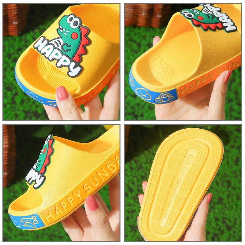 AMILA Dép đi trong nhà Đế Mềm Chống Trượt In Họa Tiết Hoạt Hình Dễ Thương Thời Trang Cho Bé Trai Và Gái