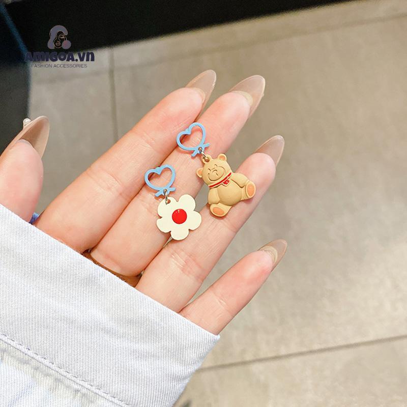 ✨✨Bông tai S925 hình gấu và hoa dễ thương dành cho nữ