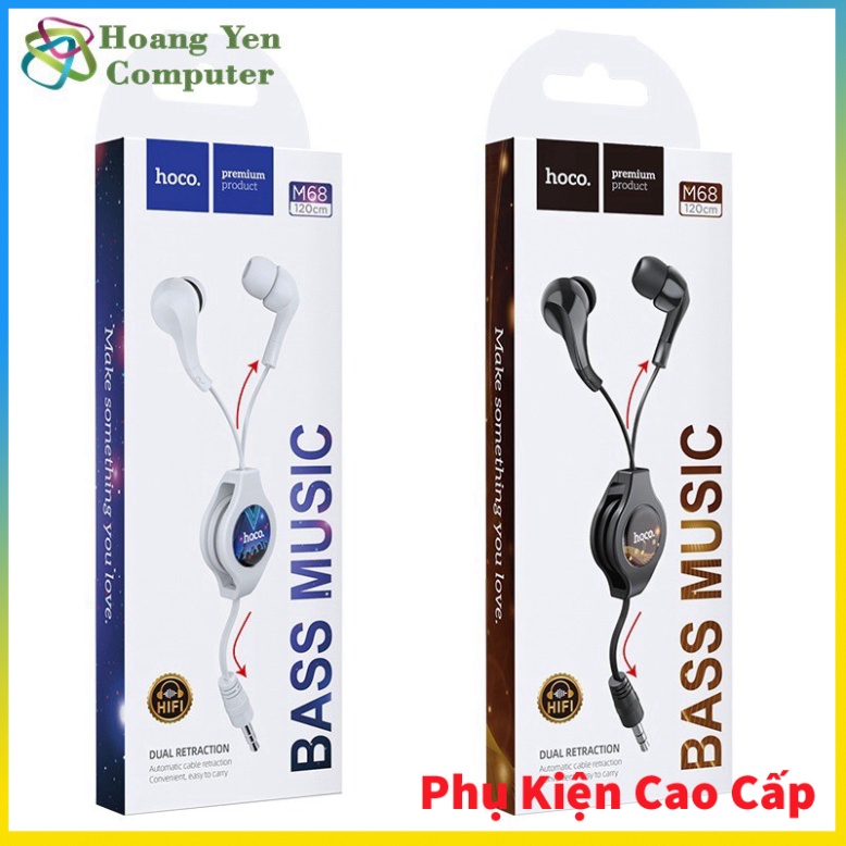 [XẢ KHO] Tai Nghe Dây Rút Hoco M68 Có Micro Đàm Thoại - BH 6 Tháng 1 Đổi 1 Chính Hãng