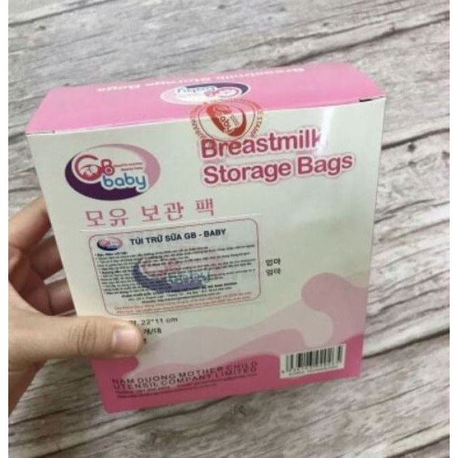 Hộp 50 túi trữ sữa không BPA 250ml GB BABY (Công nghệ Hàn Quốc) - Chính hãng Cty Nam Dương phân phối