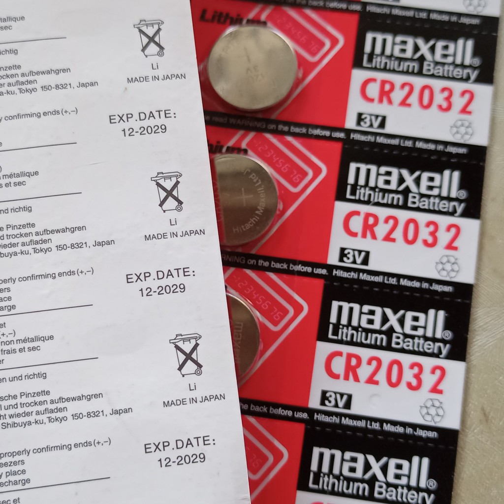 NOWSHIP - Vỉ 5 viên Pin dùng cho nhiệt kế điện tử MC720 Maxell CR2032 3V