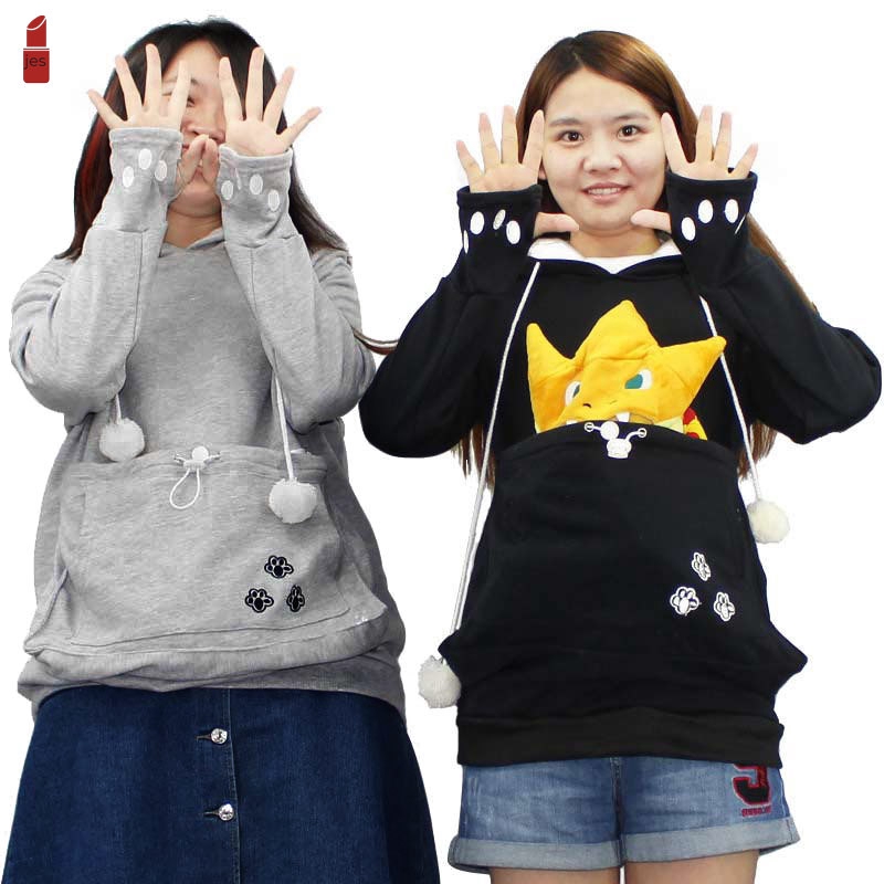 【COD】 Women Dog Cat Hoodies Sweatshirt With Cuddle Pouch Casual Kangaroo Pullover Tops | BigBuy360 - bigbuy360.vn