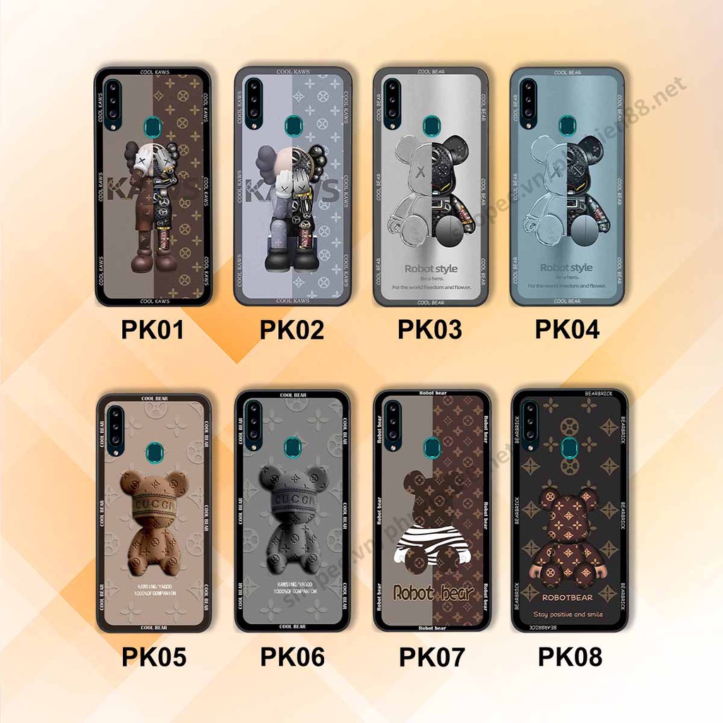 Ốp Samsung A20s bear, k@ws thương hiệu phong cách ốp lưng thời trang cao cấp