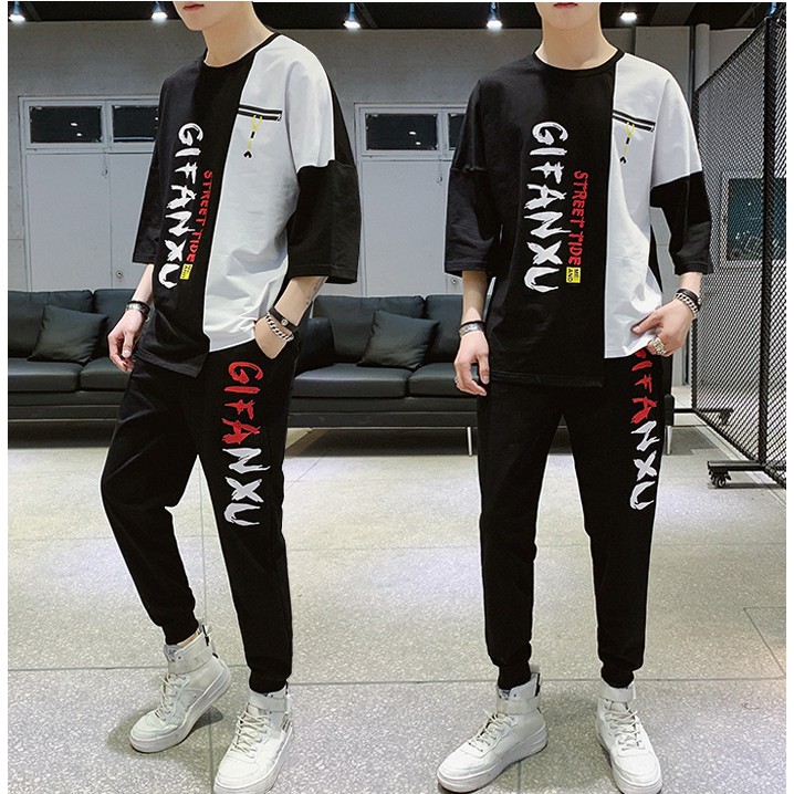 Bộ Quần Áo Thun Nam Tay Ngắn Quần Dài GiFanXu Sành Điệu  SET NAM 9000026CC B | BigBuy360 - bigbuy360.vn