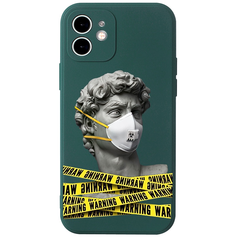 Ốp lưng JURSUE mềm viền vuông hình độc lạ đen Cho iPhone 14 13 12 11 Pro Max SE 2020 X XR XS 8 7 ip 6S 6 Plus Y2270