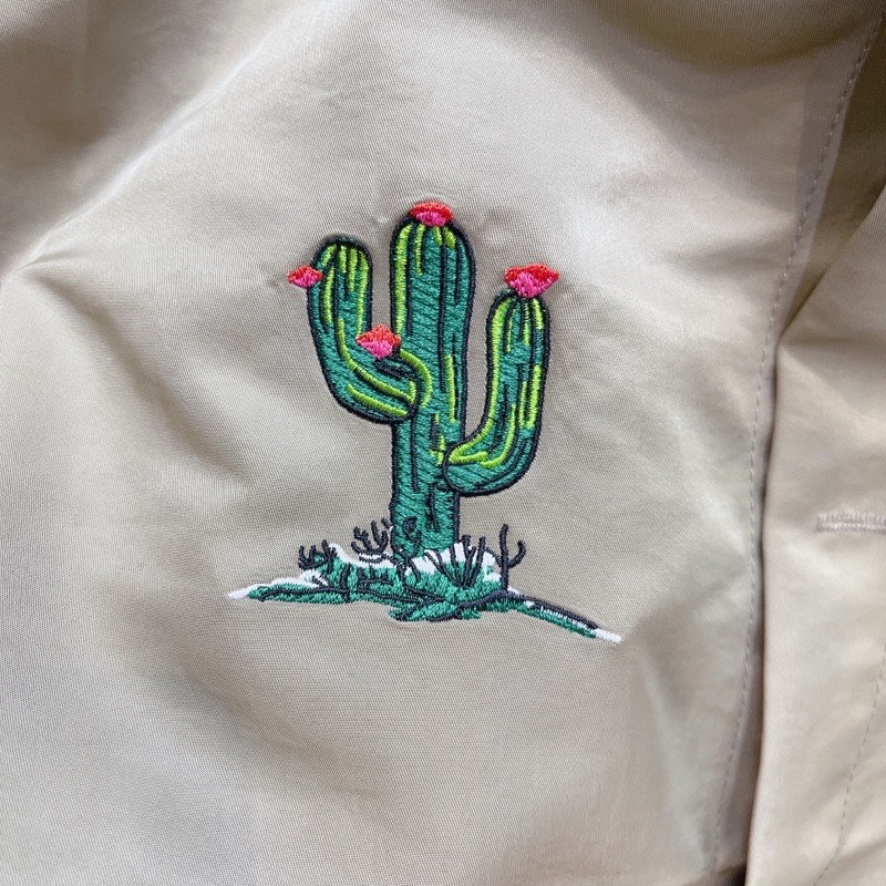 Áo Travis Scott Cactus Jack x Jordan Button Down Shirt Khaki/University Red