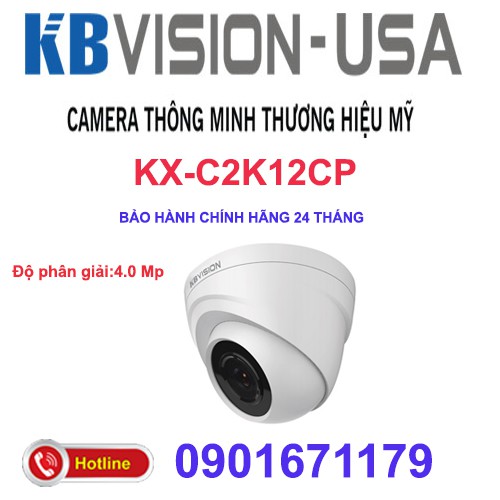 Camera Dome HDCVI hồng ngoại 4.0 Megapixel KBVISION KX-C2K12CP