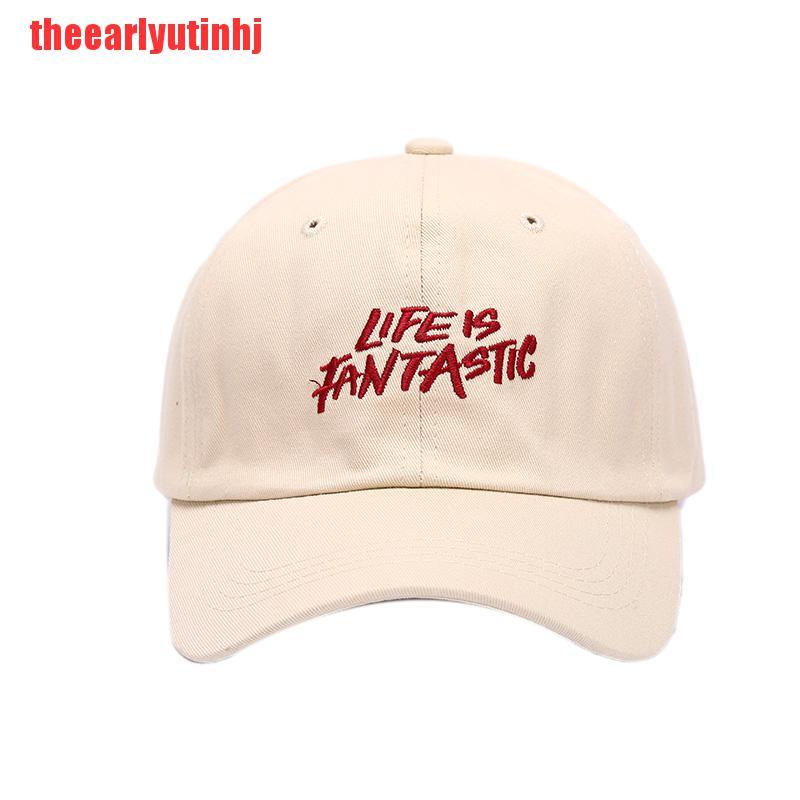 INHJ Life is fantastic Cap Embroidery cotton Baseball Adjustable Snapback Summer