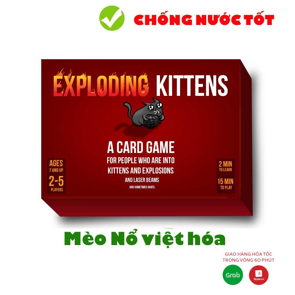 [Việt hóa] Mèo Nổ hộp cứng - Exploding Kittens BoardGame (Mua kèm túi bọc để chơi Mãi Không hỏng nhé)