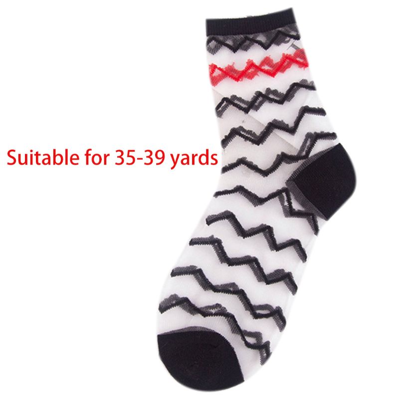 Xiangbao Vớ Lưới Sợi Thủy Tinh Trong Suốt Siêu Mỏng Thoáng Khí Kẻ Sọc Chấm Bi Nhiều Màu Cho Nữ Mi