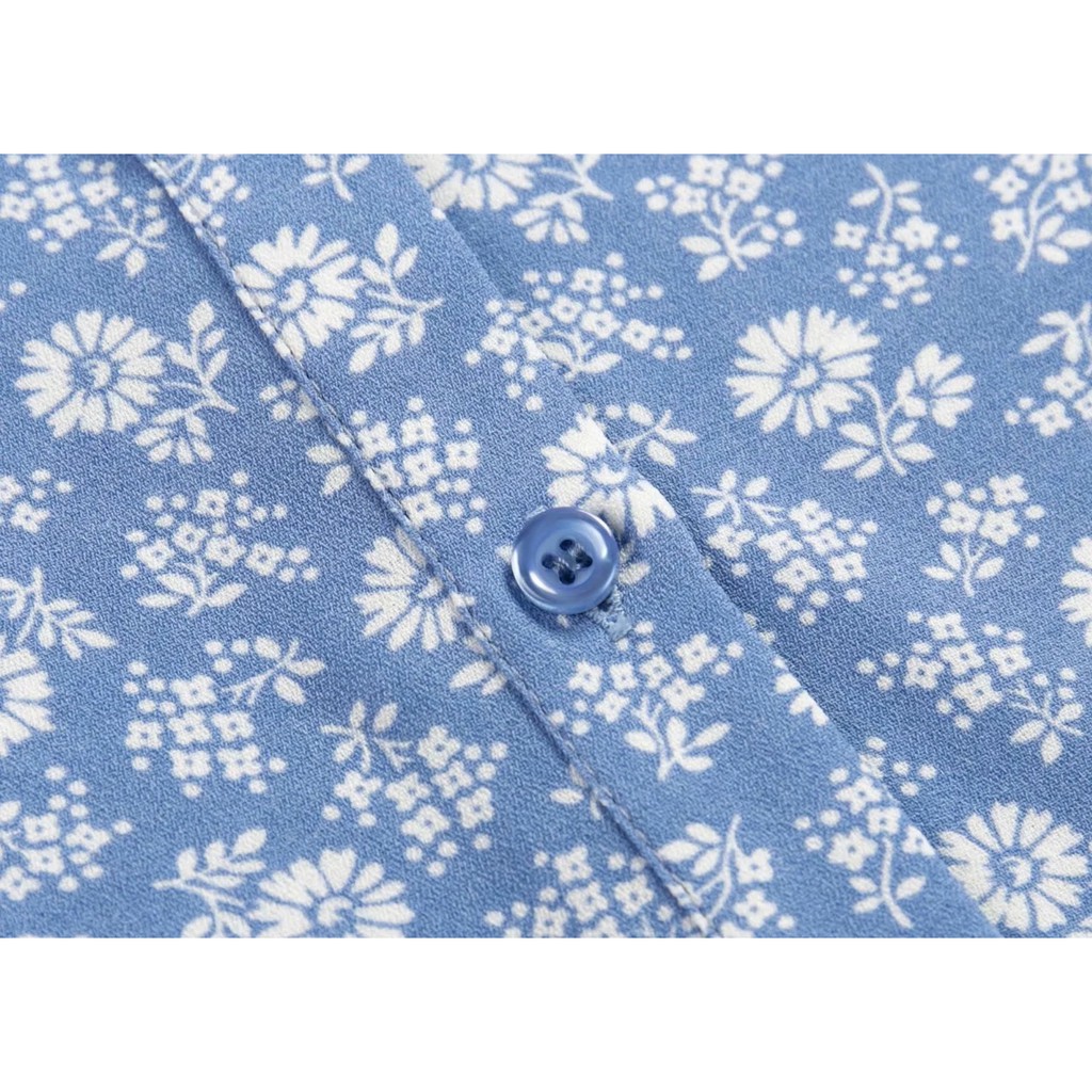 Zara Morocco full tag - Đầm Zara hoa xanh không tay xinh xắn DH2KTG60N10