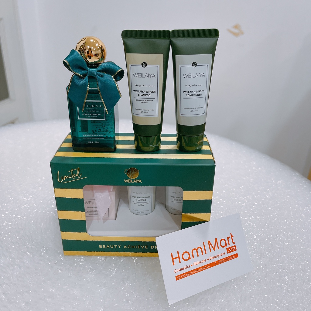 Bộ Mini Dầu Gội Xả Gừng 20ml*2 + Sữa Tắm Weilaiya 60ml | BigBuy360 - bigbuy360.vn
