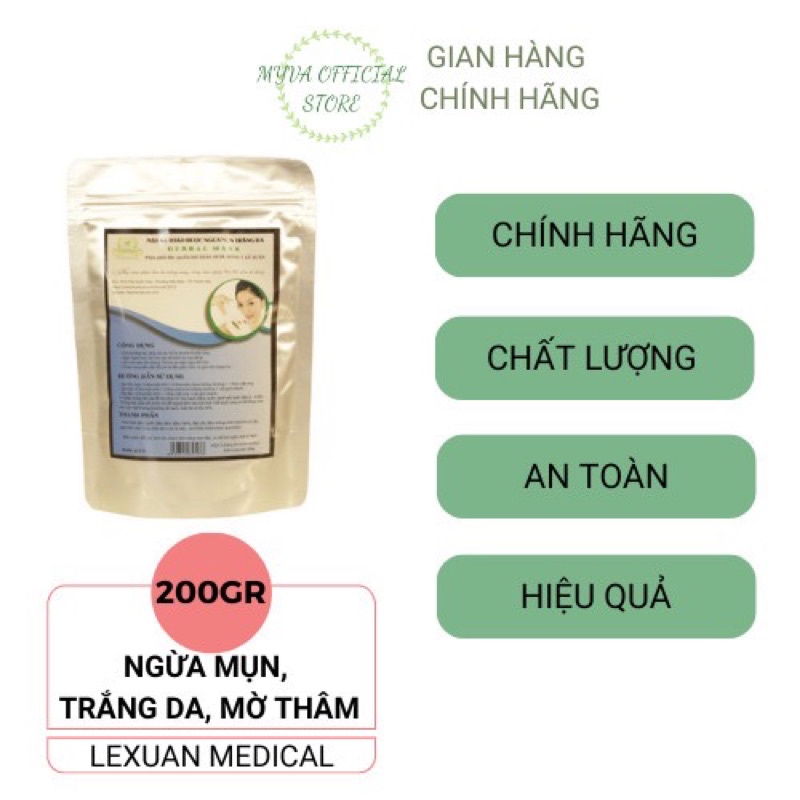 Bột mặt nạ thảo dược đông y Lê Xuân Ngừa mụn, mờ thâm, dưỡng trắng, căng mịn, se nhỏ lỗ chân lông MYVA Official Store và
