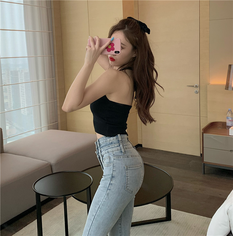 Áo Croptop Dệt Kim Không Tay Cổ Chữ V Gợi Cảm Dành Cho Nữ