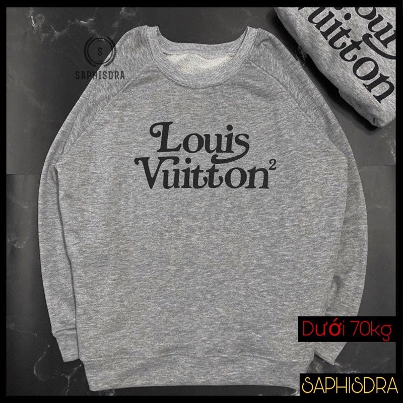 Áo Thun Sweater Tay Dài Cặp Đôi Nam Nữ Unisex Cao Cấp Áo Sweater Áo Phông Louis Vuitton Nam Nữ Form Rộng - Saphisdra