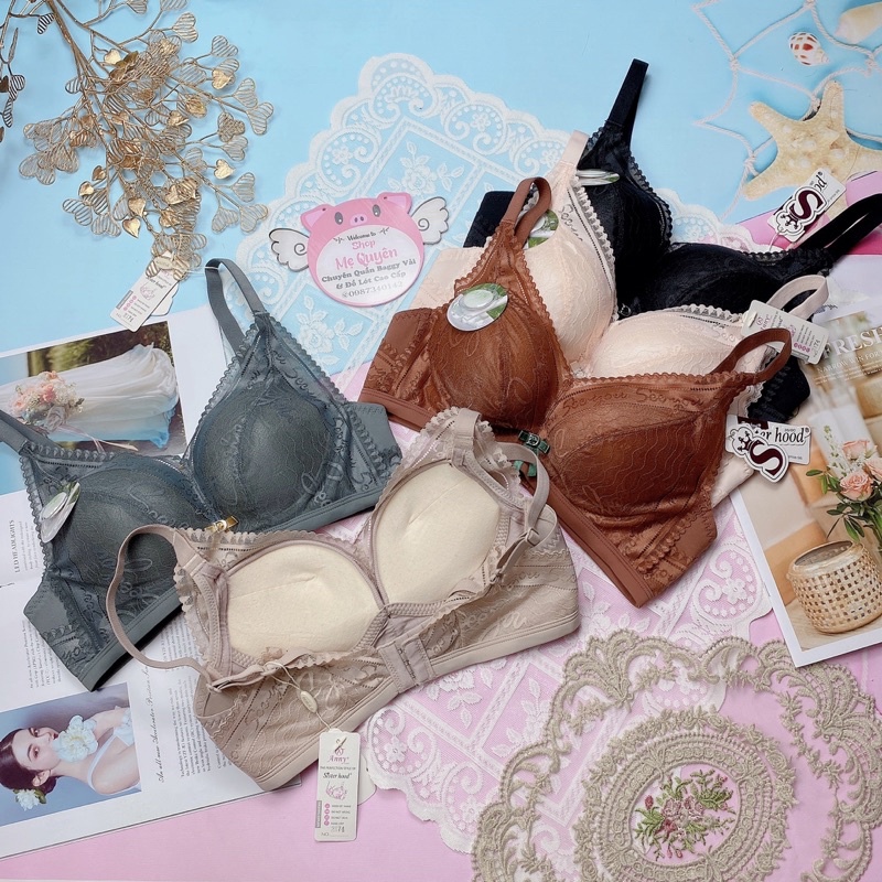 Áo lót, áo ngực ren lụa cao cấp không gọng, mút hơi siêu mềm nâng 4cm định hình tôn vòng 1 gợi cảm