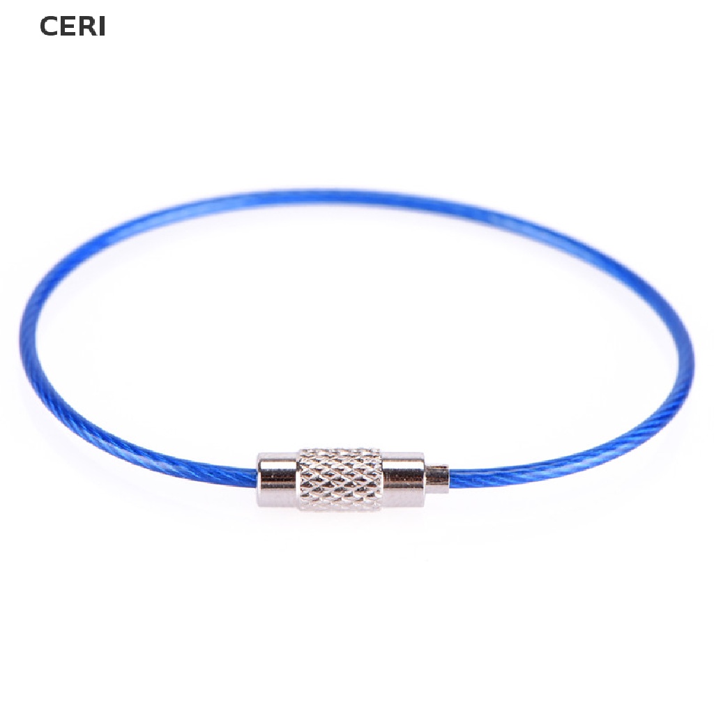 CE 5PCS Stainless Steel Wire Keychain Cable Key Ring Chains Outdoor Hiking Fashion RI
