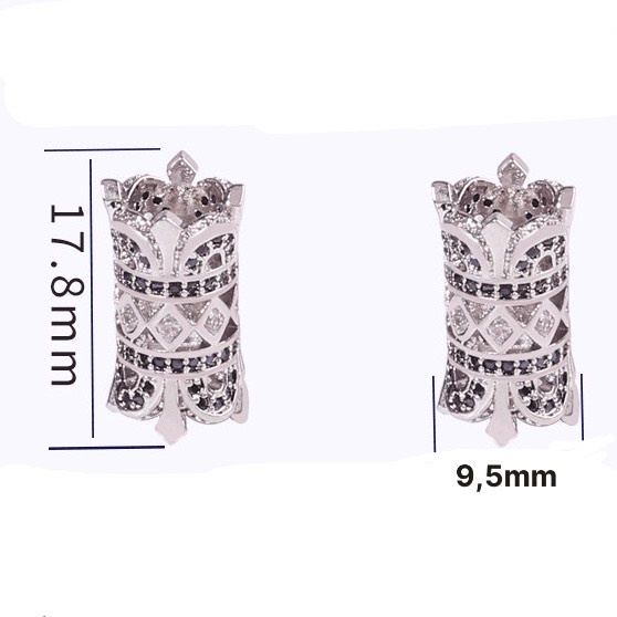Hạt Trụ Hoa Cao - Charm Phụ kiện trang sức xâu vòng tay phong thuỷ nam nữ, chuỗi hạt bằng kim loại đồng zircon