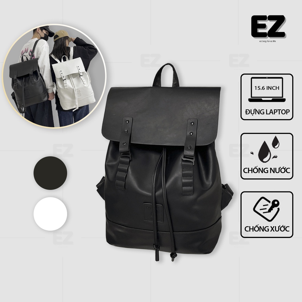 Balo đi học thời trang unisex BLD06 da PU chống thấm nước, Cặp đi học da nữ thời trang, Balo nắp gập sành điệu