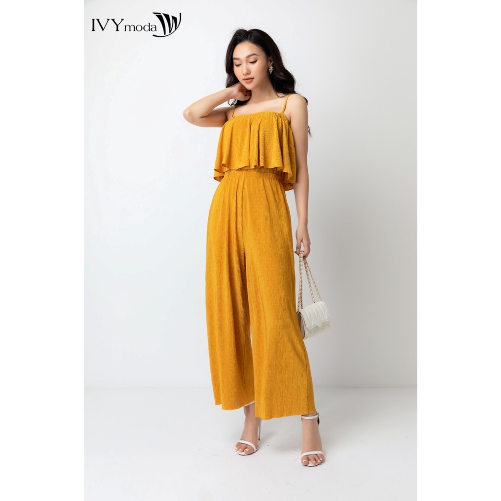 Jumpsuit lụa nhăn nữ IVY moda MS 18B8731