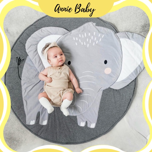 Thảm tròn cho bé nằm chơi cao cấp hàn quốc ANNIE BABY, thảm nằm chơi, đệm nằm chơi cho bé sơ sinh