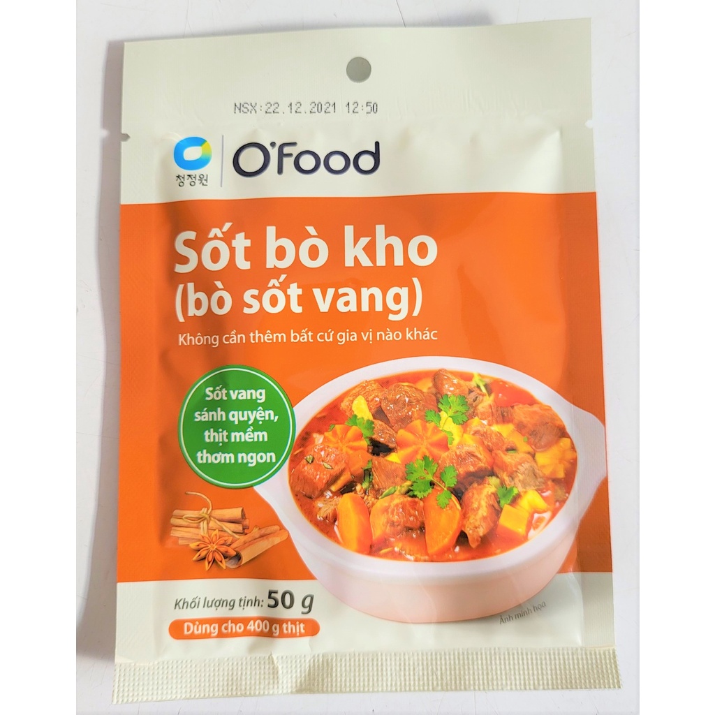 [Gói 50g] XỐT BÒ KHO (Bò xốt vang) O'food [VN] MIWON