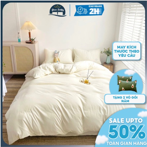Bộ Chăn ga Gối Cotton Tici 2021 Thiết Kế Phong Cách Basic, Chất Liệu Cao Cấp Thoải Mái - Set 4 Món Đủ Size
