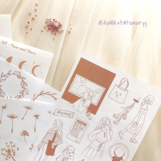 Bullet Journal Sticker - Combo sticker Màu Be