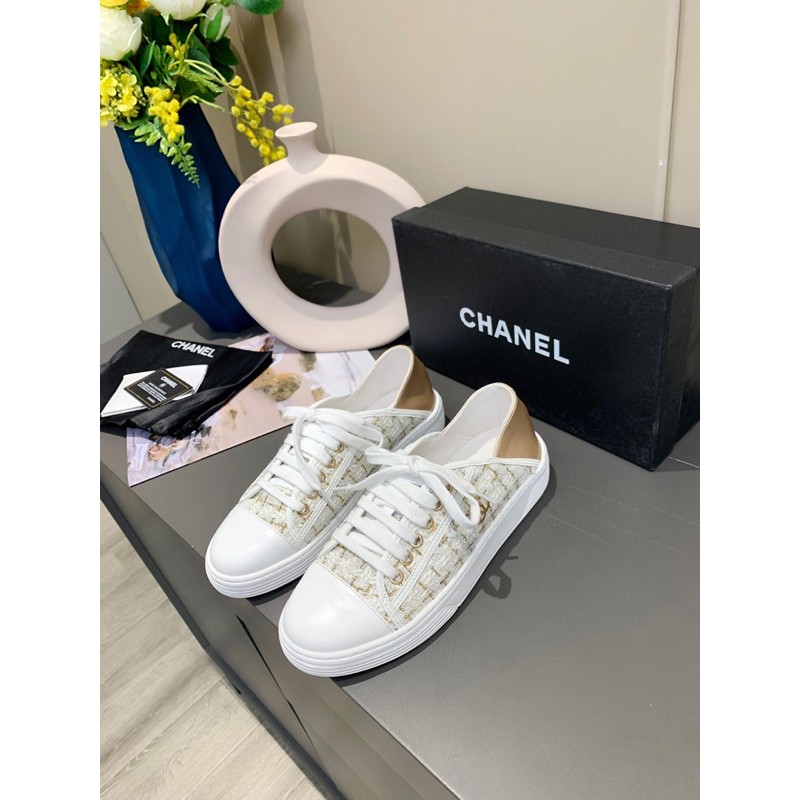 Giày thể thao nữ Chanel da thật mẫu siêu phẩm nhà Channel CN/Channel