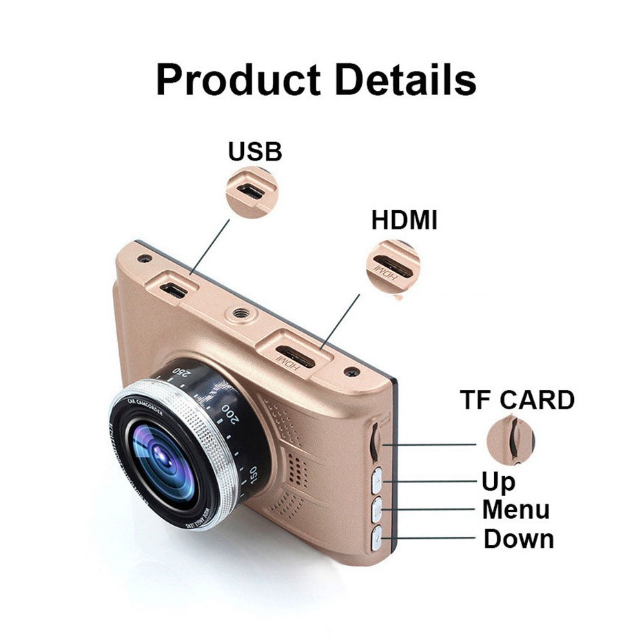 Bộ camera ghi hình tầm nhìn đêm Q7 3"LCD FHD 1080P cho xe ô tô