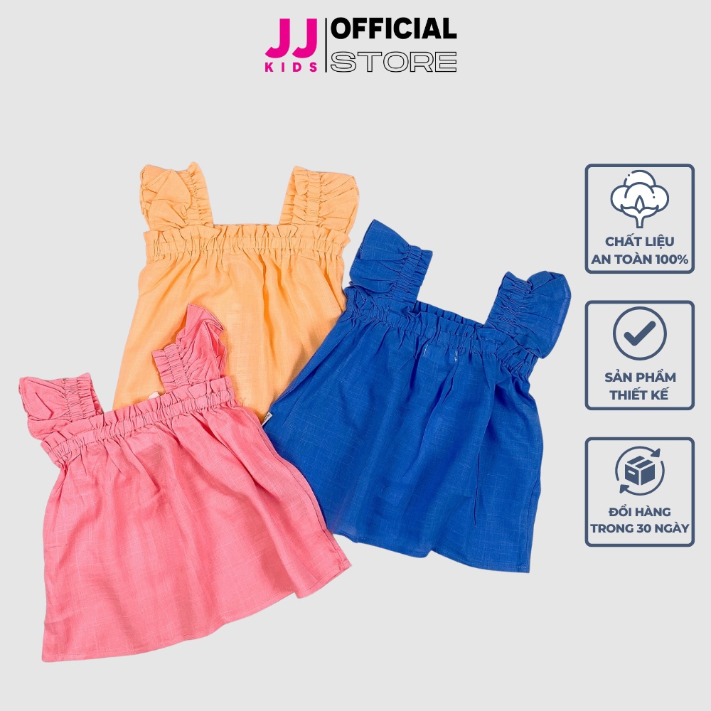 Áo bé gái tay cánh tiên chất linen nhẹ nhàng, dễ thương - JJ Kids