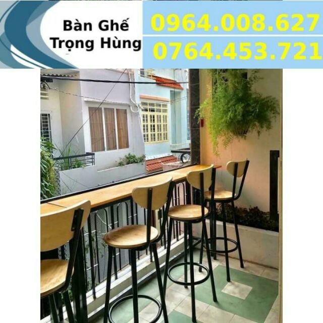 Ghế sắt mặt gỗ giá xưởng