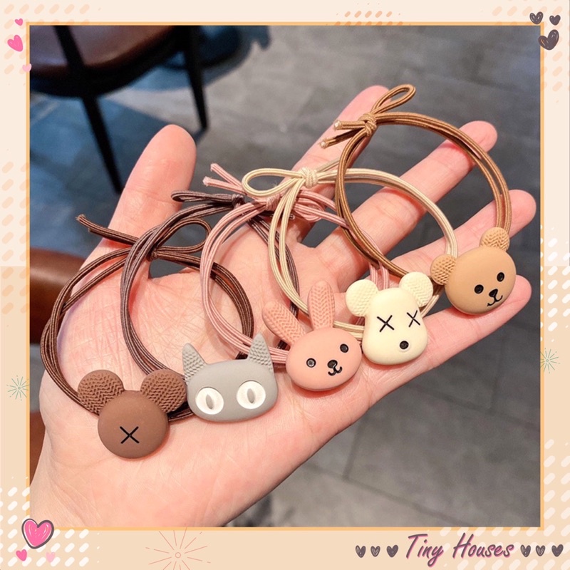 Dây Buộc Tóc Hình Gấu Cute, Thun buộc tóc cho bạn gái phong cách Vintage Hàn Quốc - Tiny House 🍒🍒🍒