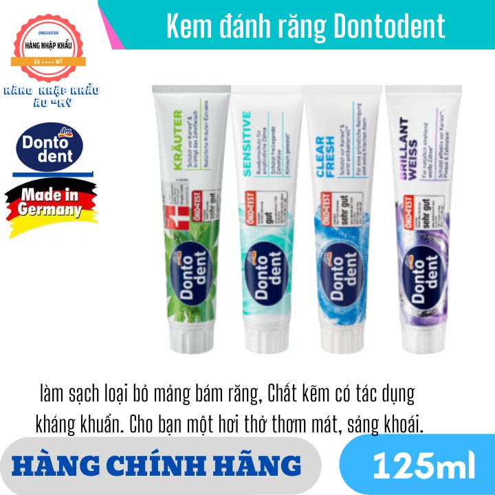 [HÀNG ĐỨC] Kem đánh răng Dontodent 125ml