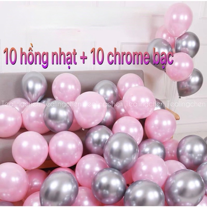 Bong Bóng Phối Màu Tông Hồng Siêu Đẹp