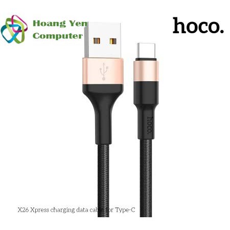 Cáp Sạc Nhanh TYPE C Hoco X26 Dây Dù Chông Đứt cho ANDROID dài 1M - BH 3 tháng 1 đổi 1 (MÀU SẮC NGẪU NHIÊN)